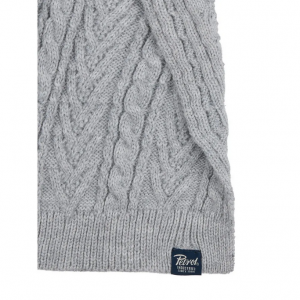 Life Style Butiken Ανδρικό Πλεκτό Κασκόλ με πλεξούδα LS1M-3050-SCR844 Γκρι